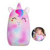 FIODAY unicorn seatbelt pillow front view offers comfy head support