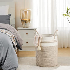 Fiona's magic 100L extra large hamper highlight, holds a week's laundry neatly.
