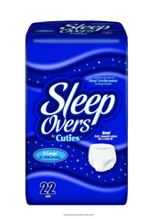 First Quality SleepOvers Youth Pants XL 85-140 lbs, discreet pull-on underwear for overnight protection.