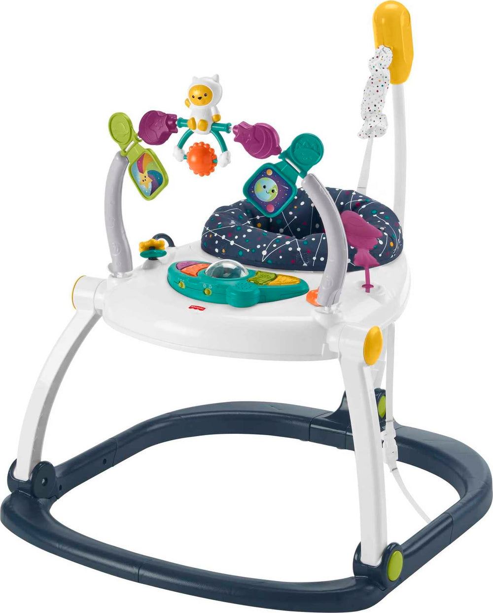 Fisher-Price Astro Kitty SpaceSaver Jumperoo command center lights up as baby plays