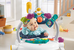 Fisher-Price Astro Kitty SpaceSaver adjusts to four heights for growing infants.