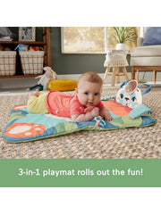 Fisher-Price Baby Planet Friends high-contrast tummy time panel engages visual attention