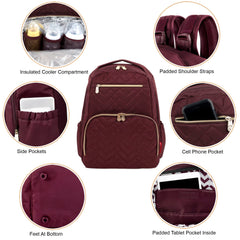 Fisher-Price Morgan quilted backpack laptop compartment for on the go tech.
