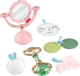 Fisher-Price rattle face roller promotes grasping and curiosity for newborns.