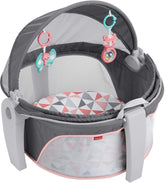 Fisher-Price portable bassinet dome ready for nap or playtime on the go.