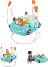 Fisher-Price Sweet Ride Jumperoo front view, compact 2-in-1 design for growing babies.