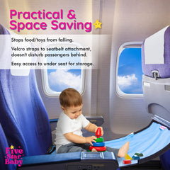 FIVESTARBABY cozy material cushions a sleeping child during flight.