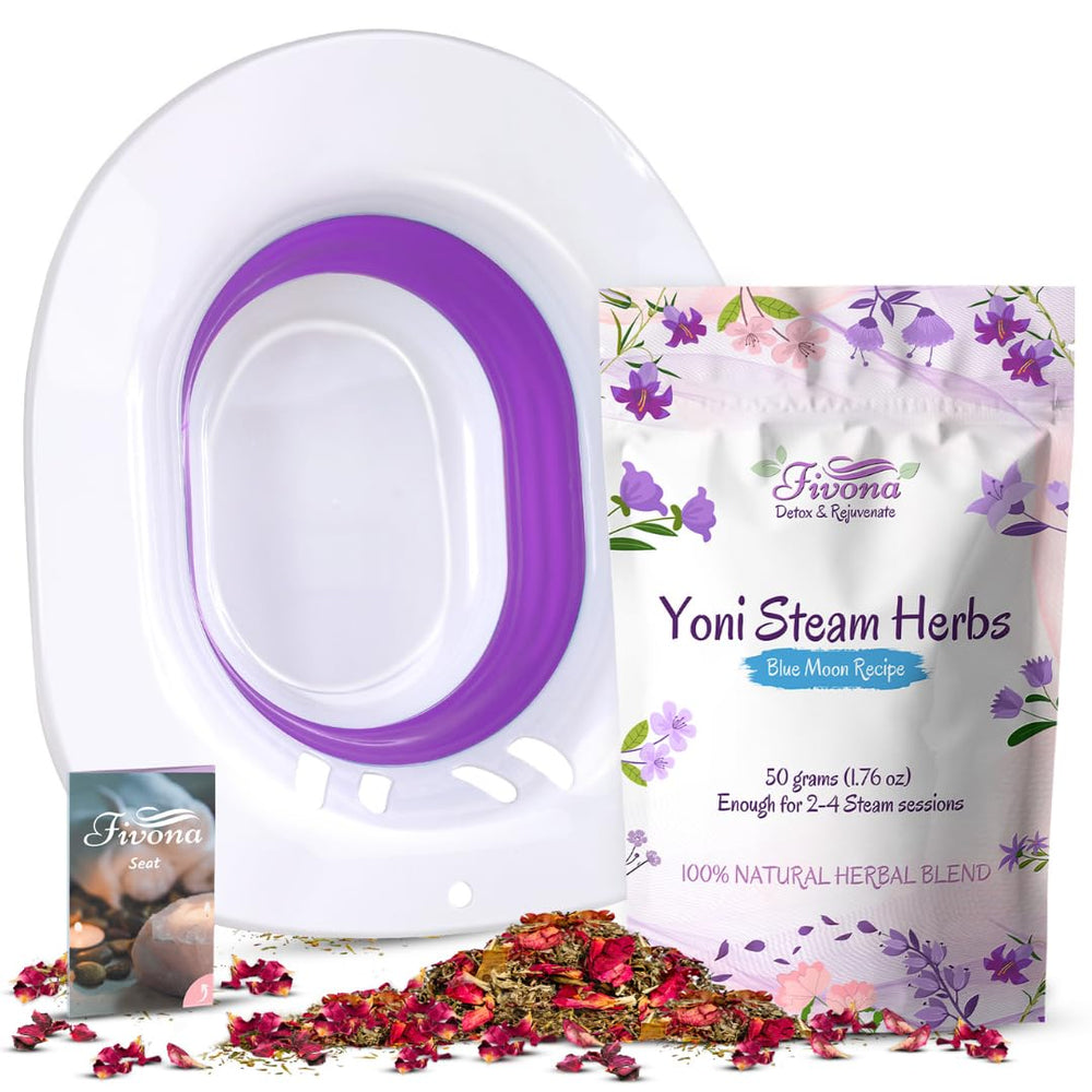 FIVONA expandable steaming seat on a toilet enables comfortable at-home yoni sessions.