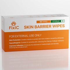 Fixic Skin Barrier Wipes 50-pack: convenient skin prep for stronger adhesion