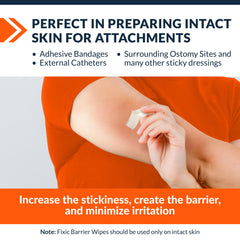 Fixic Skin Protective Wipe close-up: safe latex-free skin prep