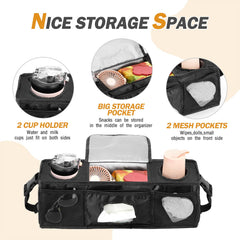 Fizentia parent console central storage shows roomy pocket for essentials.