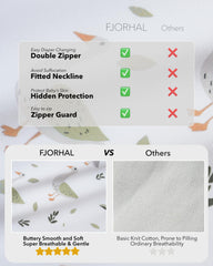 FJORHAL sleep sack four-way stretch fabric supports natural baby movement.