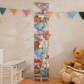 Flarelyare transparent-tube stuffed animal organizer showcases plush toys for quick access.