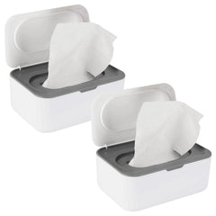 Flenpptly 2-pack baby wipes dispenser gray keeps wipes organized for on-the-go use