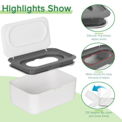 Flenpptly sealed moisture wipes dispenser gray preserves freshness between uses