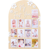 FLHRSM My First Year Frame with daisy design, ideal nursery decor and memory keepsake.