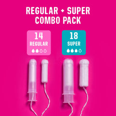 FLO Regular tampons 14-count for medium flow days