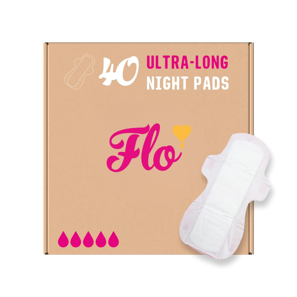 Flo Ultra Long Night Pad with wings for secure nighttime wear