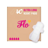 Flo Ultra Long Night Pad with wings for secure nighttime wear