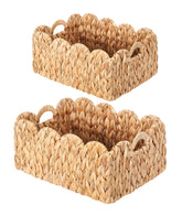 Floramill scalloped basket with woven texture enhances natural decor and versatile storage