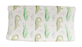 Florida Kid Co alligator changing pad cover in soft viscose bamboo for gentle baby changes.