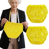 Florith adult waterproof diaper cover yellow M front view showing discreet protection
