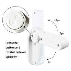 Flowden lever lock in use on a door prevents toddler access