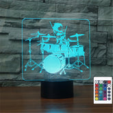 FLRXHK drum kit illusion light base enhances desk decor.