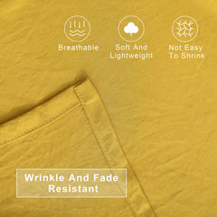 FLXXIE flat sheet in yellow provides breathable layering for restful nights