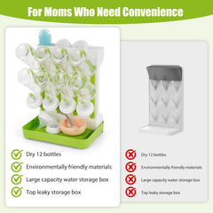 Removable bottom tray on Flysich rack makes water cleanup quick