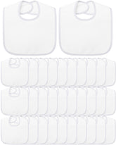 Foaincore white baby bib front view with absorbent inner layer for mess-prone meals