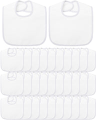 Foaincore white baby bib front view with absorbent inner layer for mess-prone meals