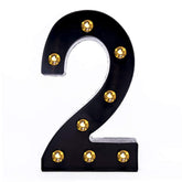 Foaky black LED marquee number lights on wall for stylish home decor