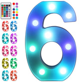 Foaky Colorful LED Number Lights with Remote show remote-controlled color changes for events