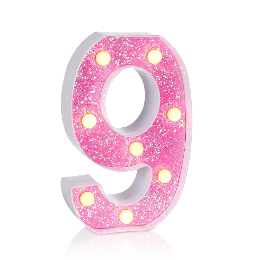 Foaky Pink Light Up Letters bling pink sign for table decor and festive ambience.