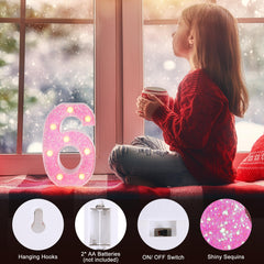 Foaky Pink Light Up Letters mantel display adds subtle glow to spaces.