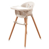 Fodoss 3-in-1 wooden high chair frame supports stable meals.