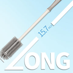 Fojaglad straw brush two-pack with flexible cores for curved lids