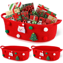 FoldTier Christmas Basket 3-Pack Empty offers sturdy gift storage for festive décor.