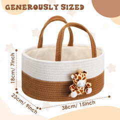 FoldTier cotton rope diaper caddy close-up showing durable material