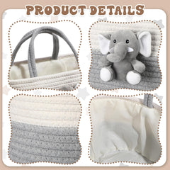 FoldTier Elephant Diaper Caddy in a cozy nursery setup