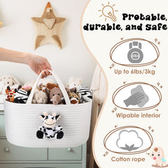 FoldTier portable diaper caddy with sturdy handle for quick moves around the home.