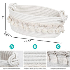 Followarm woven storage basket placed near toilet for spare rolls organization.