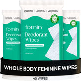 FOMIN Coastal Breeze wipe for women offers refreshing underarm care with plastic-free packaging.