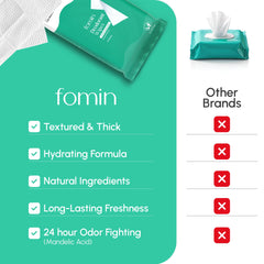 FOMIN acidified wipe for underarms provides quick refresh after workouts.
