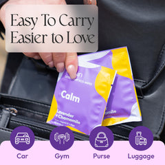 Individually wrapped lavender-chamomile wipes for convenient use