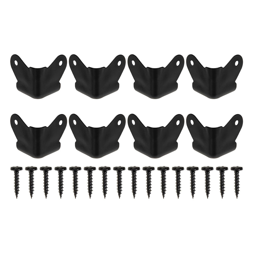 FOMIYES black iron speaker corner protectors protect cabinet edges.