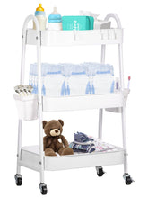 FOOK FISH diaper caddy on wheels, 3-tier design ideal for quick nursery changes.