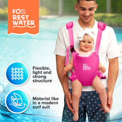 FOR REST WATER adjustable buckles image shows secure fit for growing children