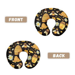 Forchrinse Bee Daisy nursing pillow cover model wearing, showcasing easy fit.